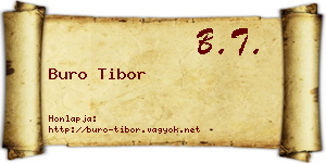 Buro Tibor névjegykártya